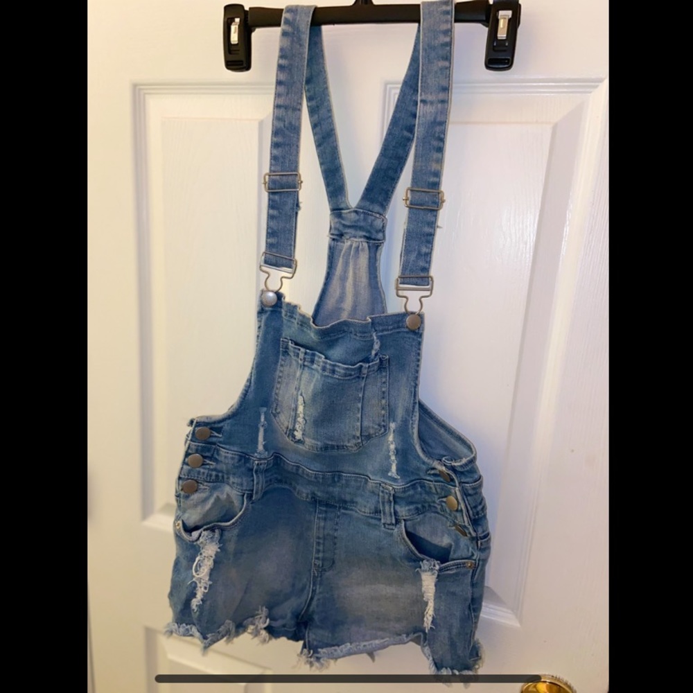 Denim Overall Shorts